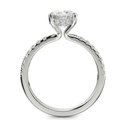 Nicollette Cushion Cut Pave Hidden Halo 4 Prong Claw Set Engagement Ring Setting - Nivetta
